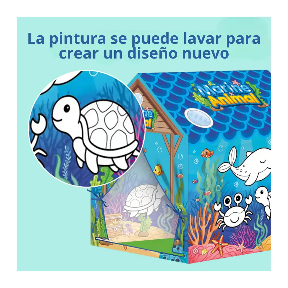 Carpa Infantil Creativa Para Pintar Casita Juegos WALLY 3
