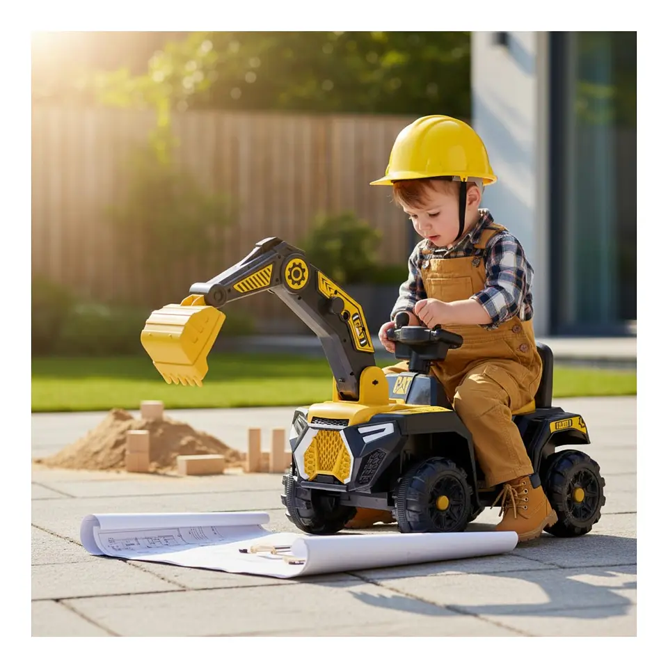Auto Batería 12V Excavadora 2 Motores Eléctrico Infantil  6
