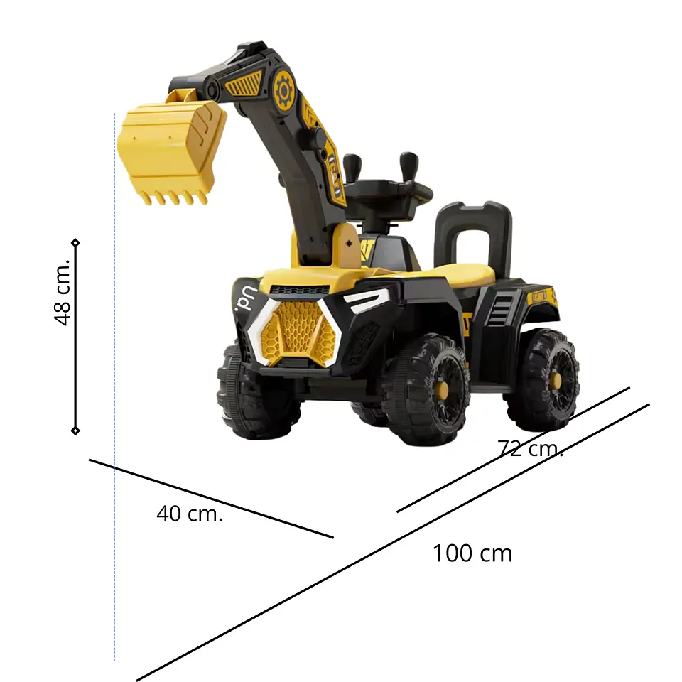 Auto Batería 12V Excavadora 2 Motores Eléctrico Infantil  2