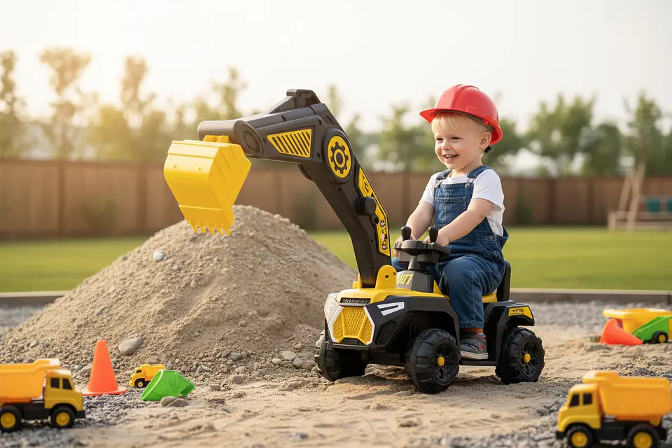 Auto Batería 12V Excavadora 2 Motores Eléctrico Infantil  3
