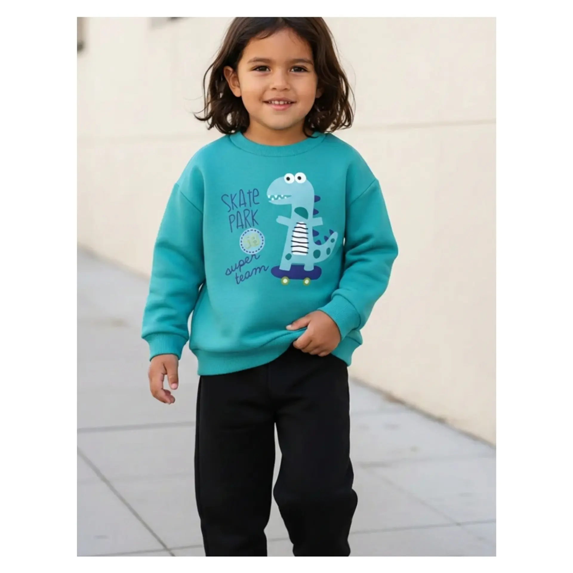 Buzo Niño Infantil Algodon 2 piezas Poleron Dino Skate 9