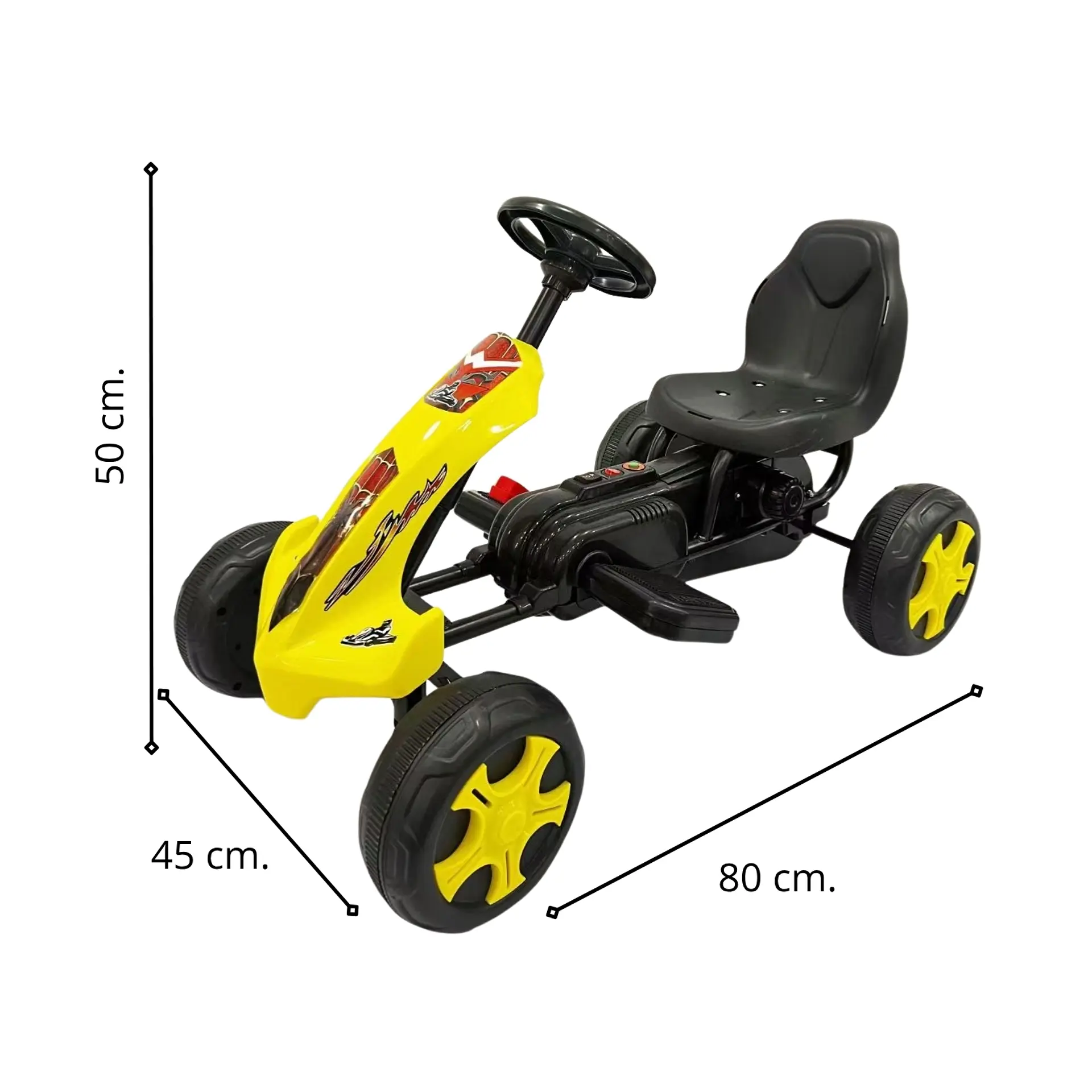 Auto Batería Go Kart Eléctrico Infantil Volt Amarillo  4