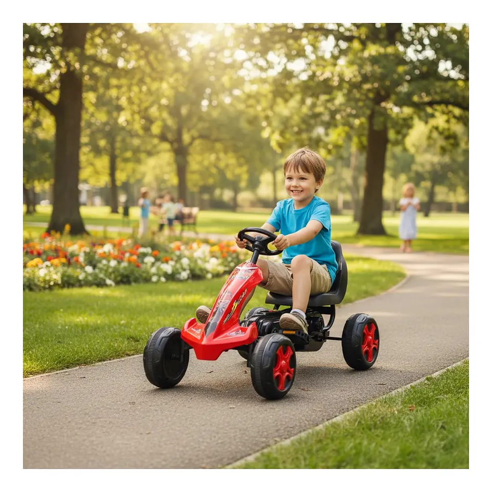 Auto Batería Go Kart Eléctrico Infantil Volt Rojo  1