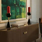 Candelabro Portavela Decorativo Negro Vintage Metal 24 - Miniatura 3