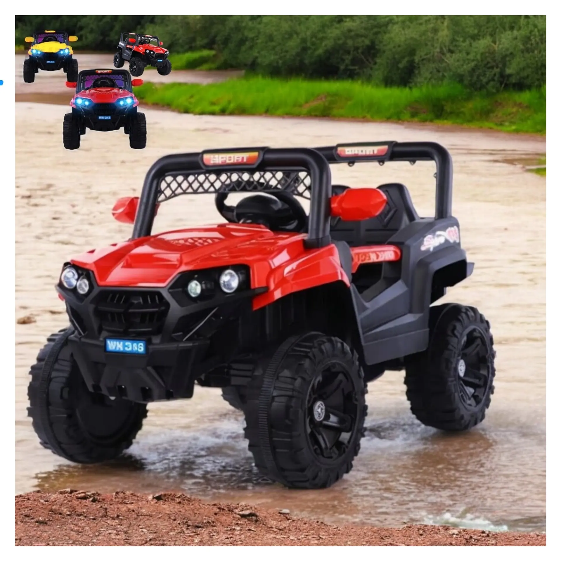 Auto Batería Jeep Eléctrico Infantil 12V Control Trail Rojo  6