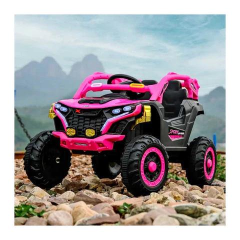 Auto Batería Eléctrico Infantil 12V Control Buggy Rosado 