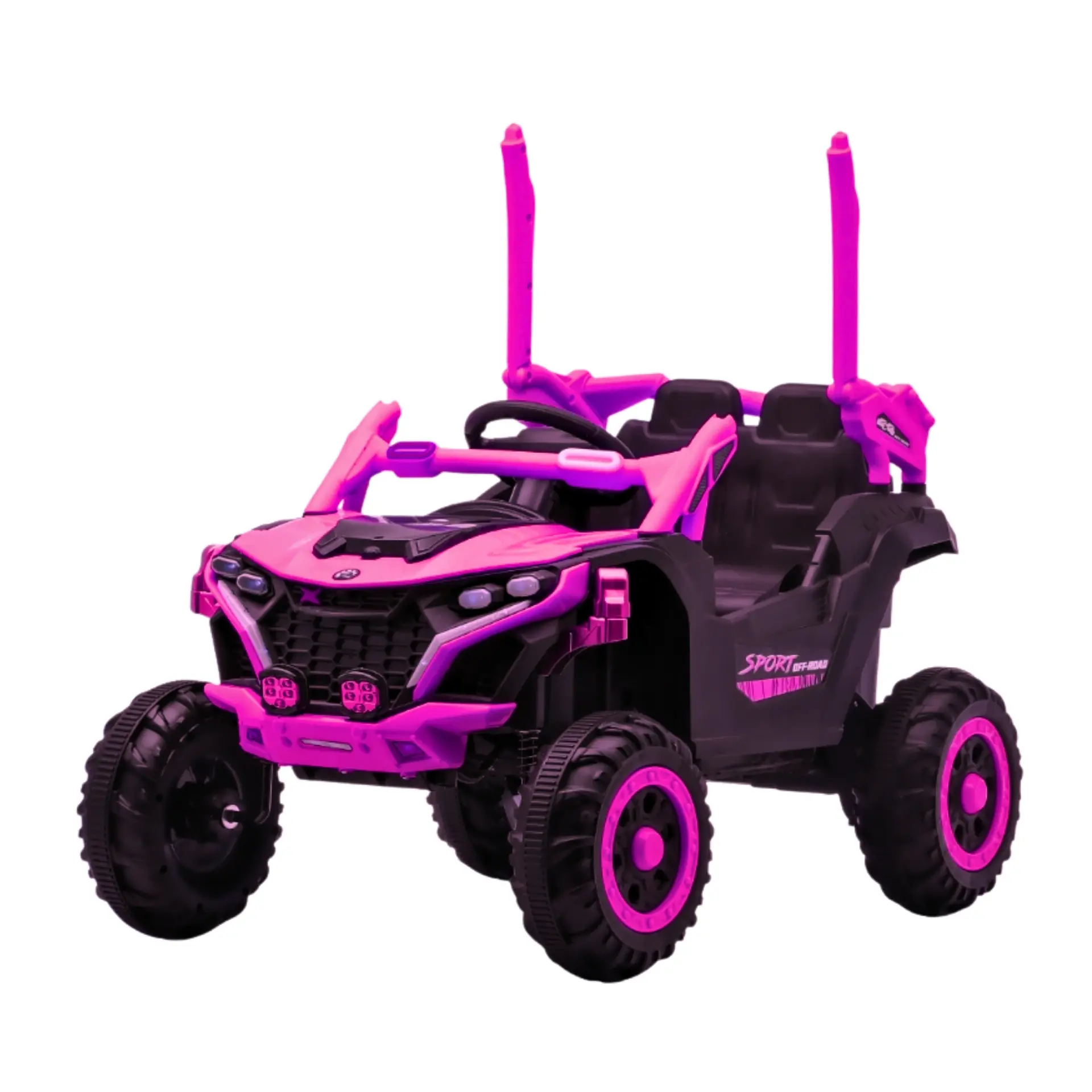 Auto Batería Eléctrico Infantil 12V Control Buggy Rosado  4