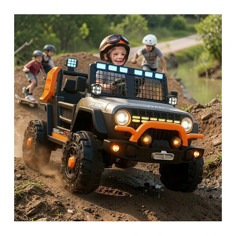 Auto Batería Jeep Eléctrico Infantil 12V Control Blaze Gris 