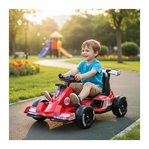 Auto Batería Go Kart Eléctrico Infantil Turbo Rojo 