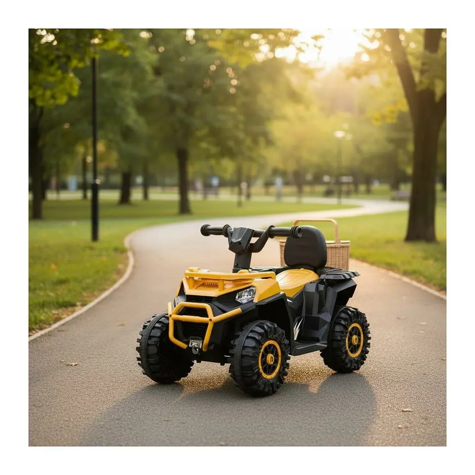 Moto Batería Eléctrico Infantil Thunder Amarilla Juguete  2