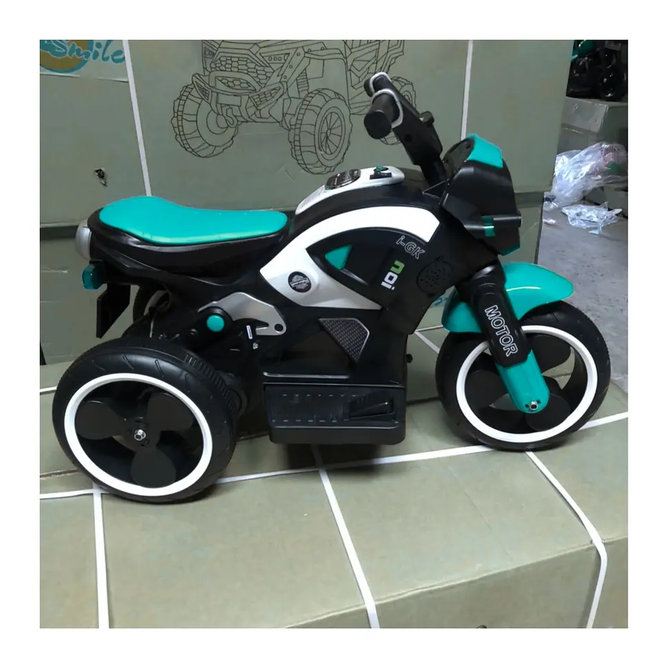 Moto Batería Eléctrico Infantil Beast Turquesa Juguete  6