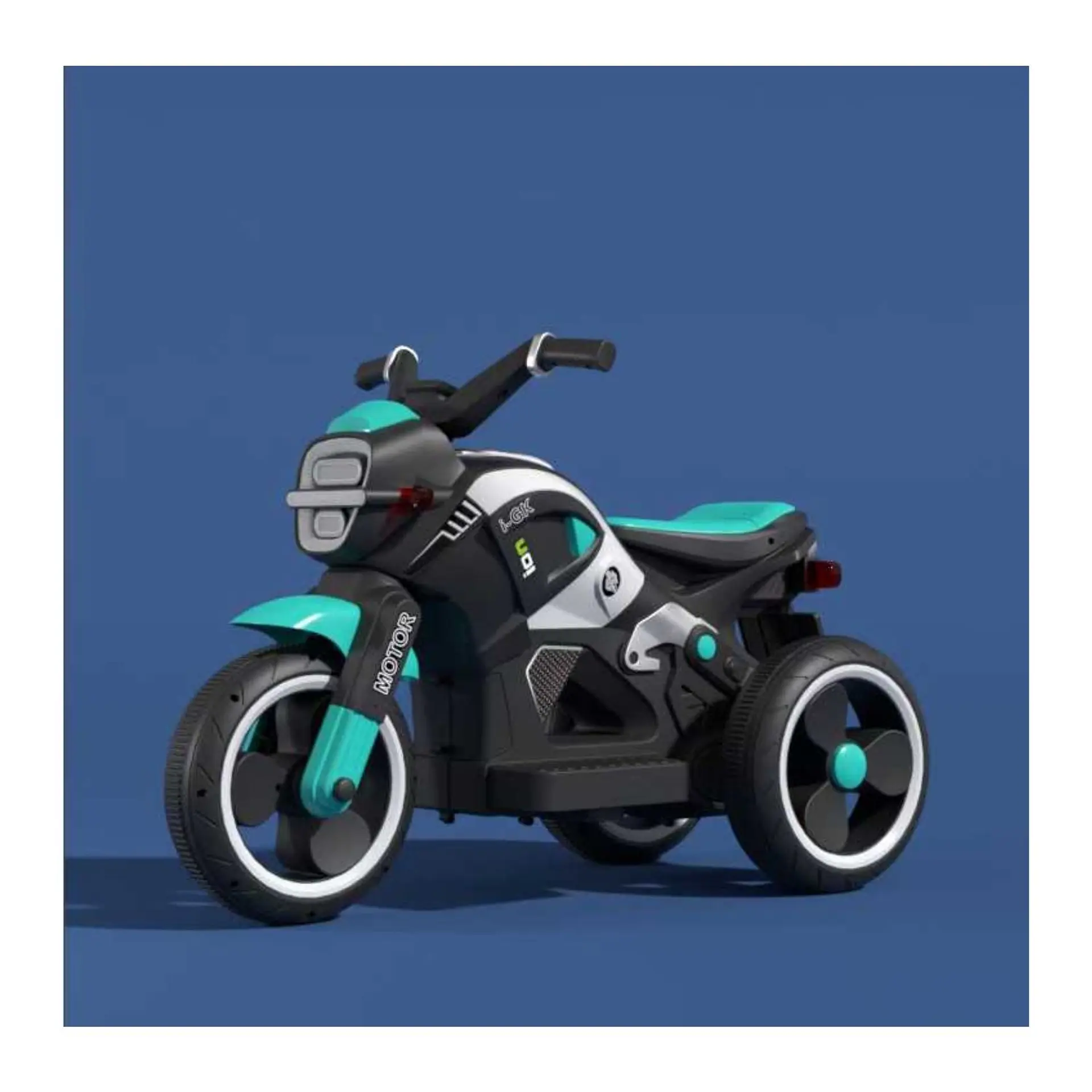 Moto Batería Eléctrico Infantil Beast Turquesa Juguete  9