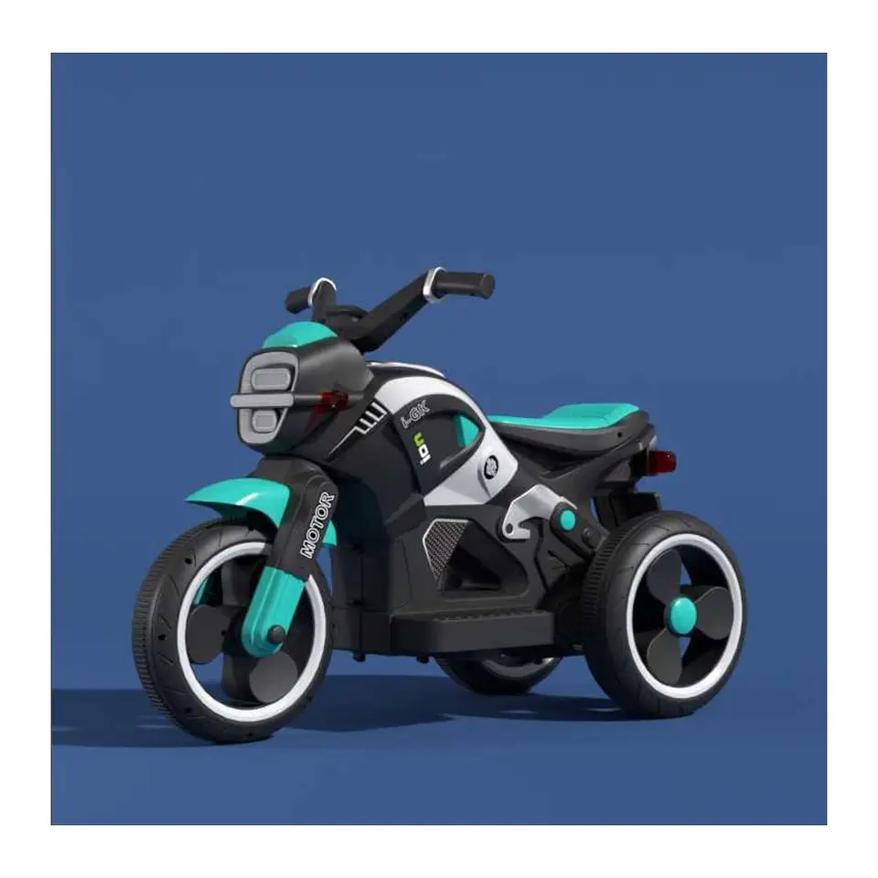 Moto Batería Eléctrico Infantil Beast Turquesa Juguete  9