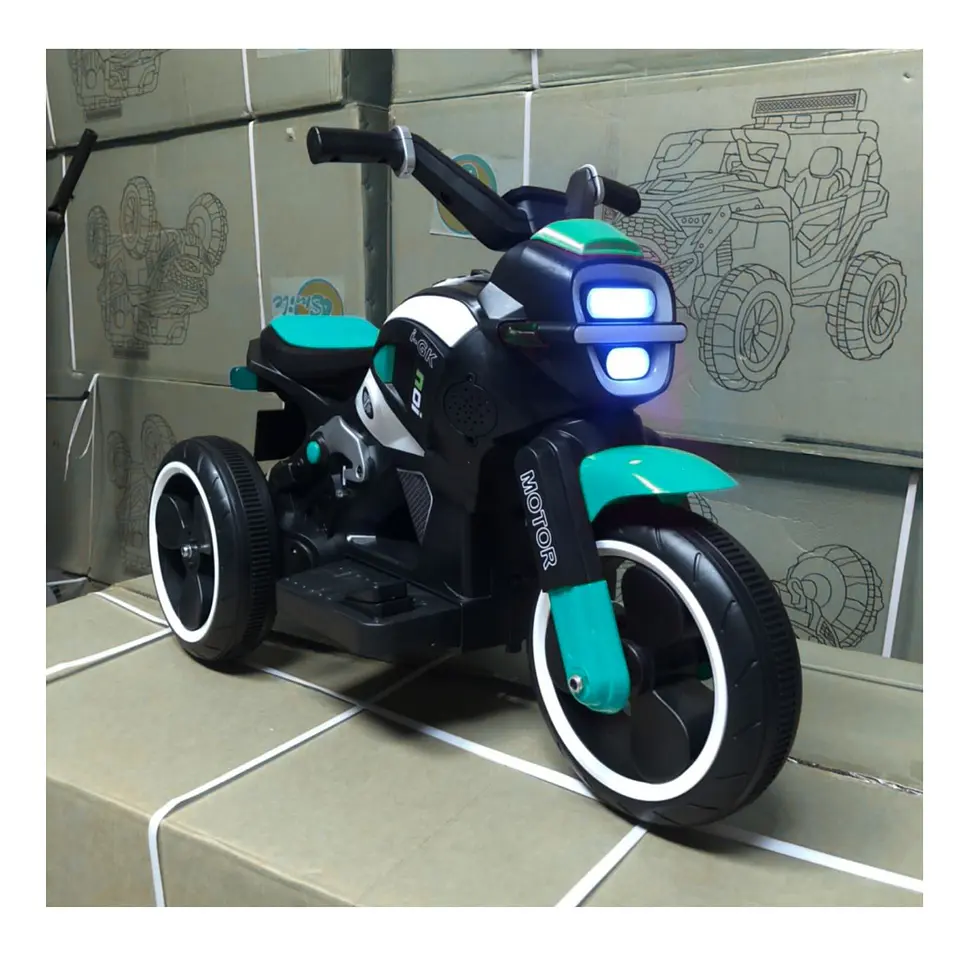 Moto Batería Eléctrico Infantil Beast Turquesa Juguete  8