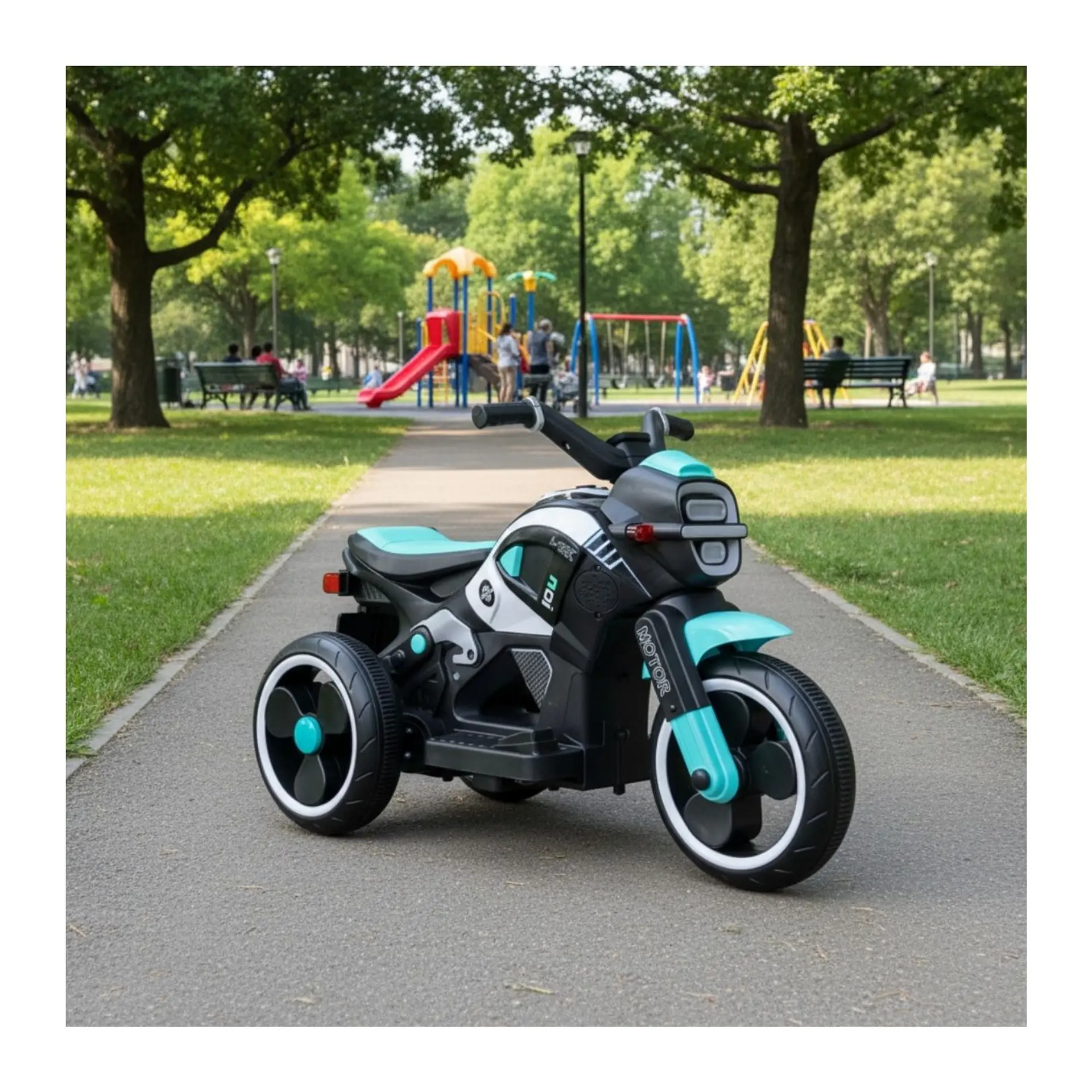 Moto Batería Eléctrico Infantil Beast Turquesa Juguete  4