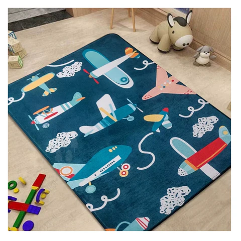 Alfombra Infantil Estampada 80x120 cm Aviones