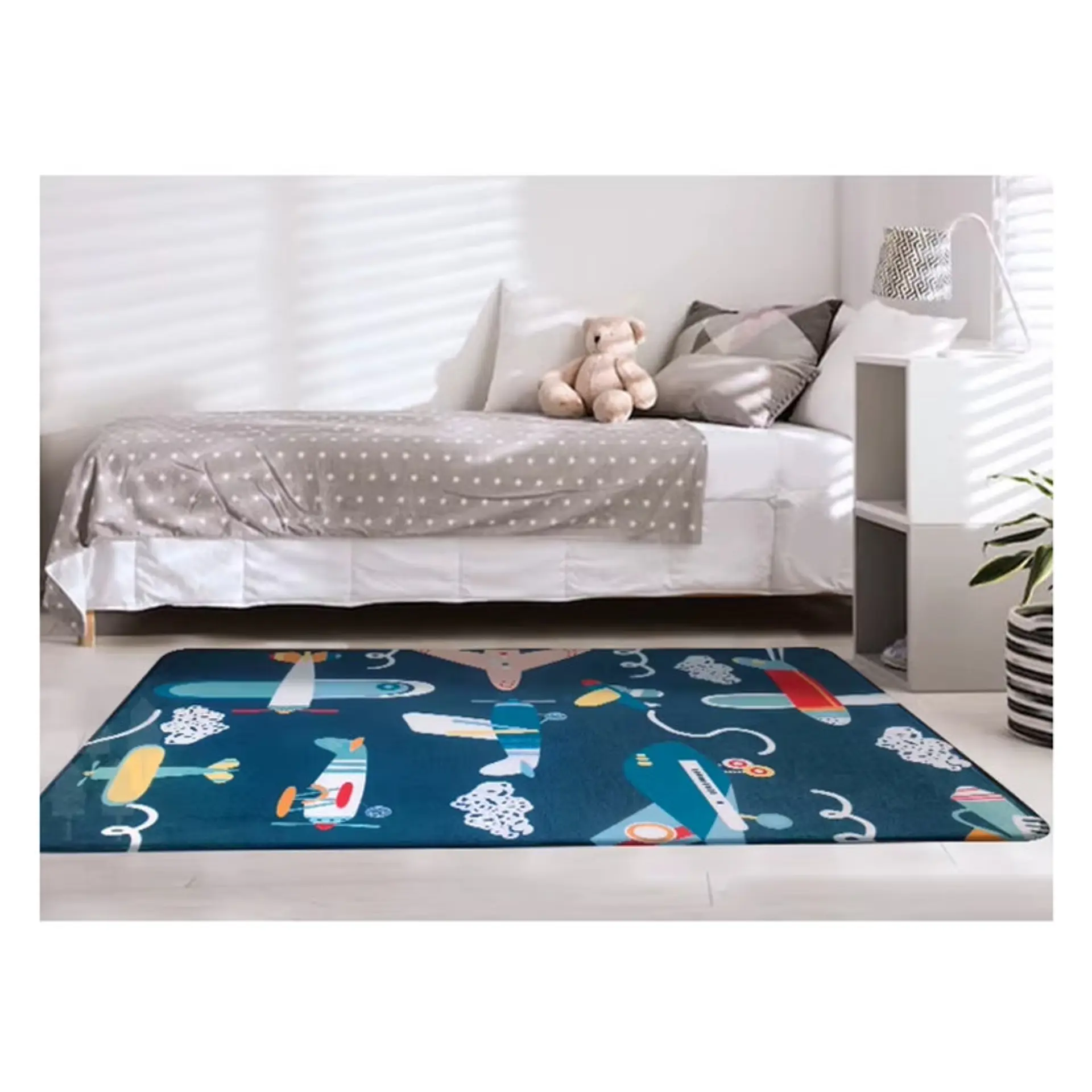 Alfombra Infantil Estampada 80x120 cm Aviones 2