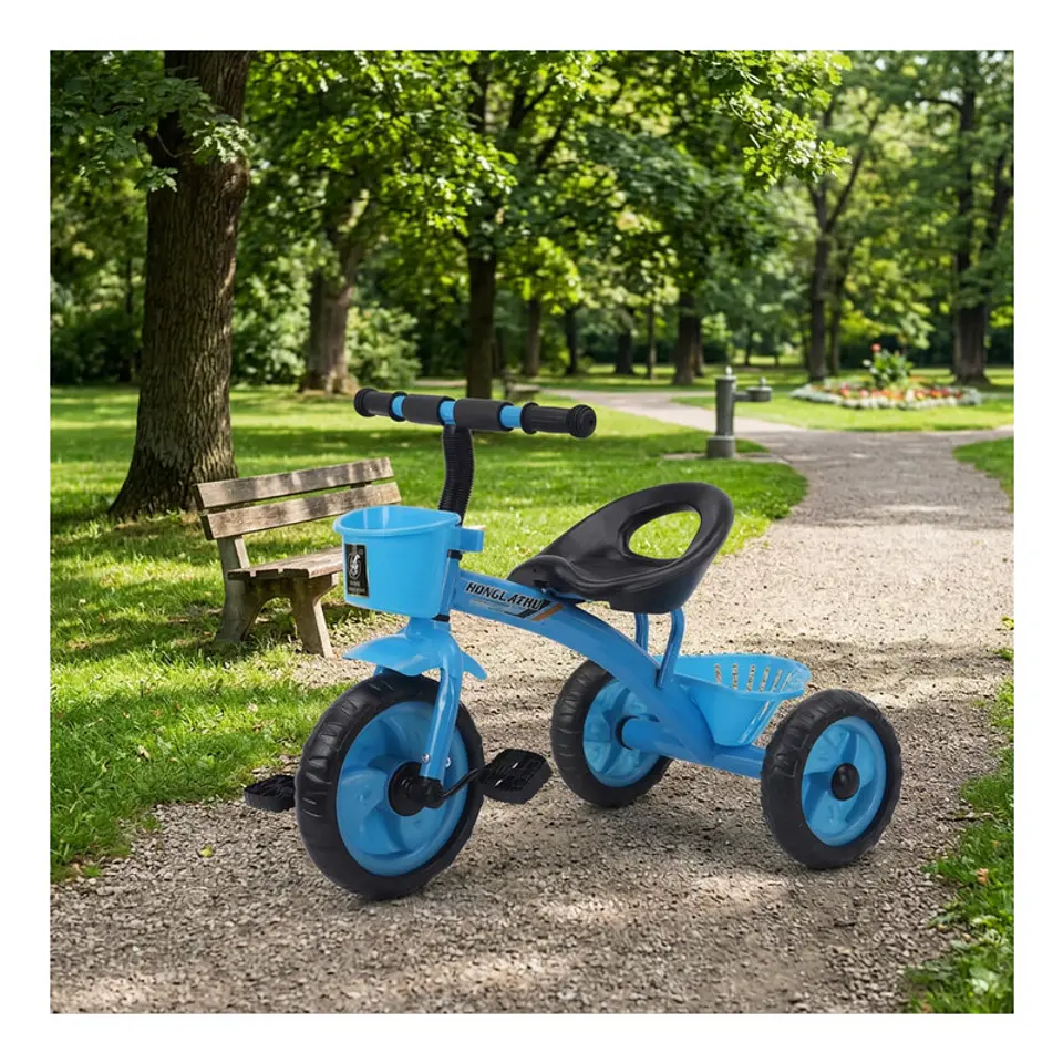 Triciclo Infantil Bici Con Canasto Azul 1