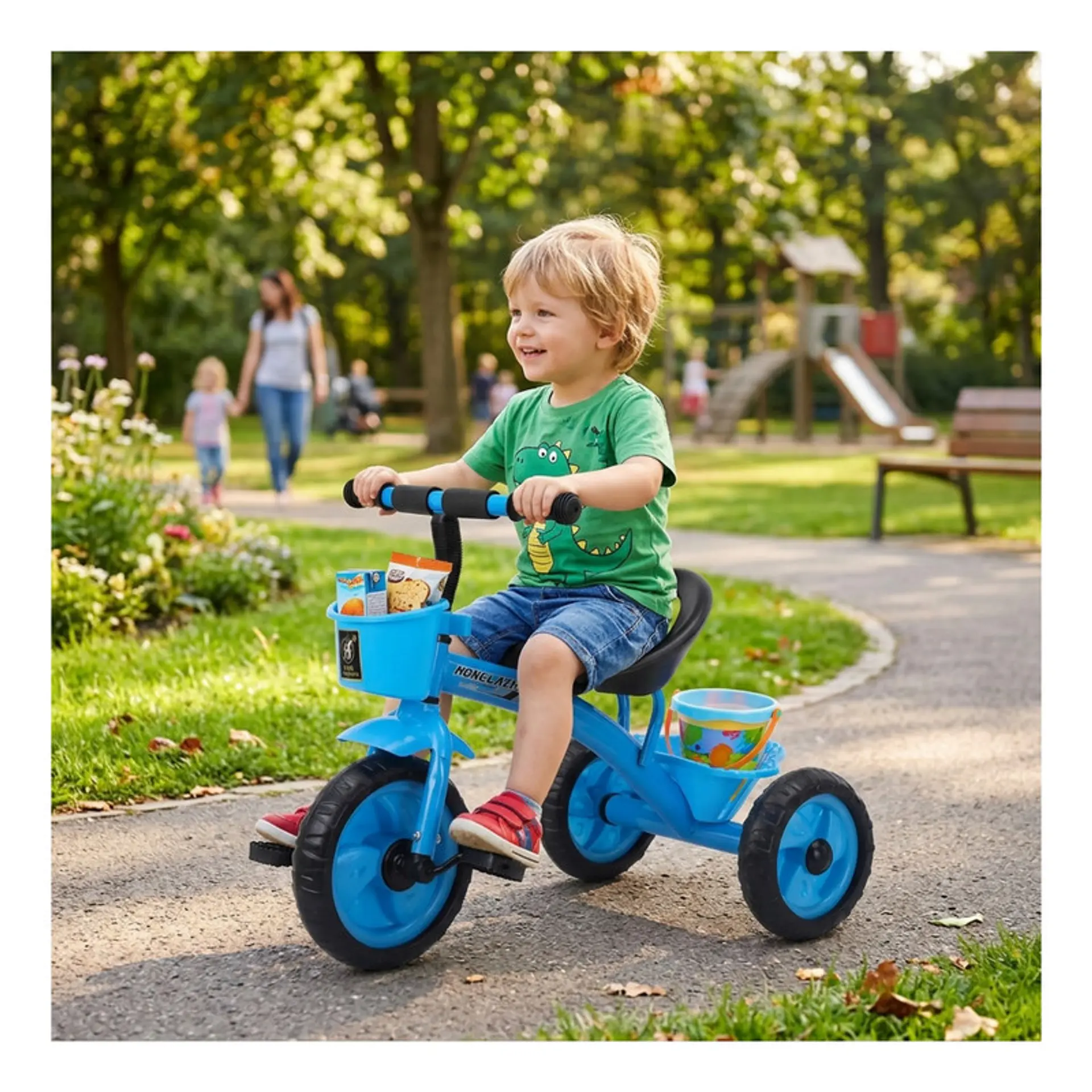 Triciclo Infantil Bici Con Canasto Azul 2
