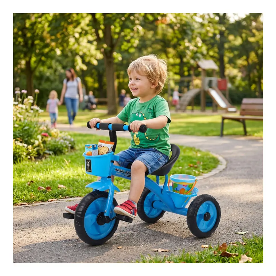 Triciclo Infantil Bici Con Canasto Azul 2