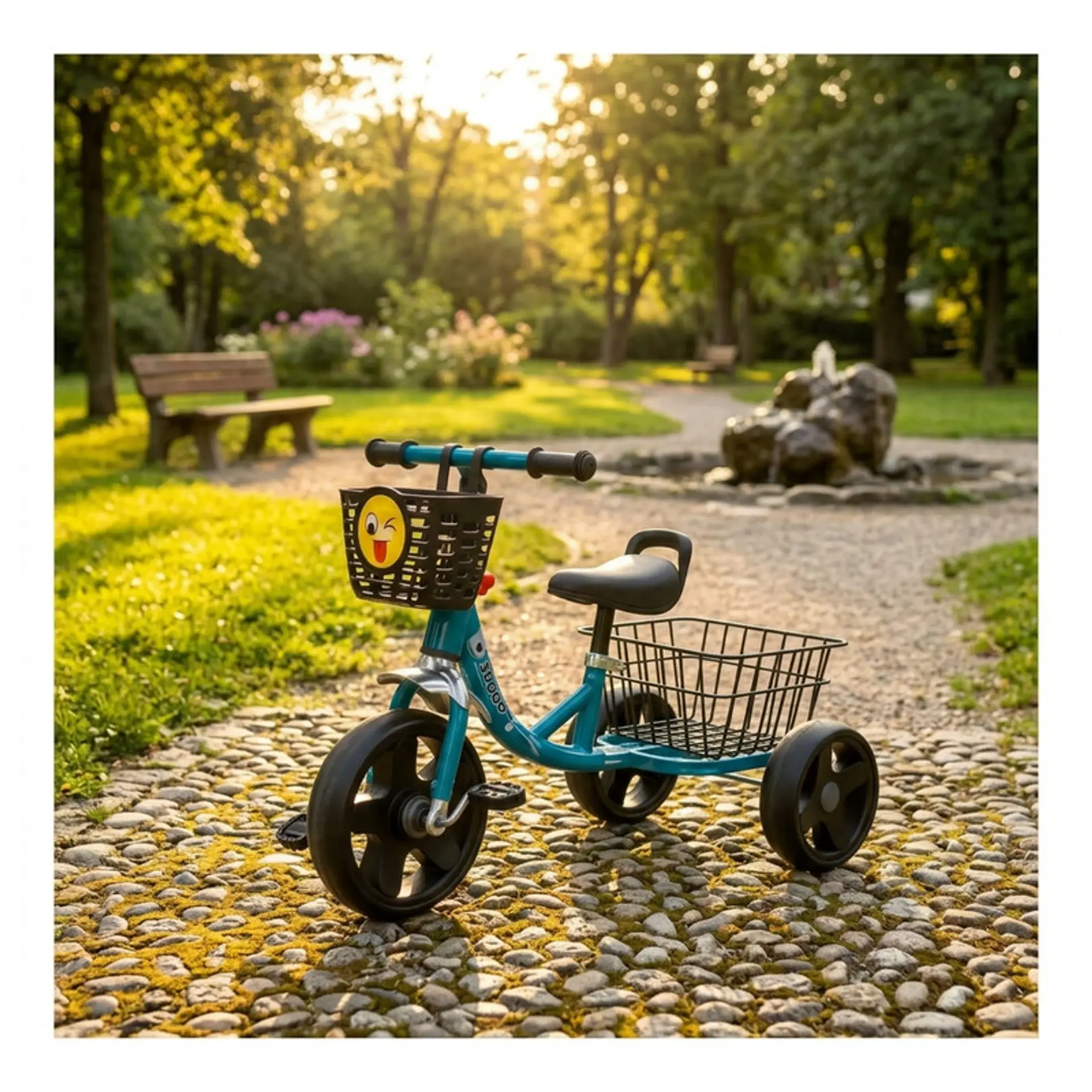 Triciclo Infantil Bici Canasto Metalico  Azul 1