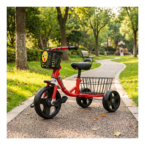 Triciclo Infantil Bici Canasto Metalico  Rojo