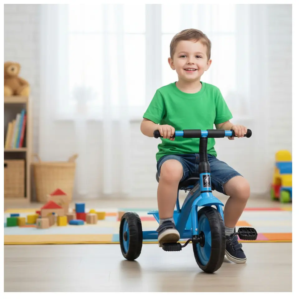 Triciclo Infantil Bici Con Canasto Azul 4