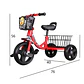 Triciclo Infantil Bici Canasto Metalico  Rojo - Miniatura 3