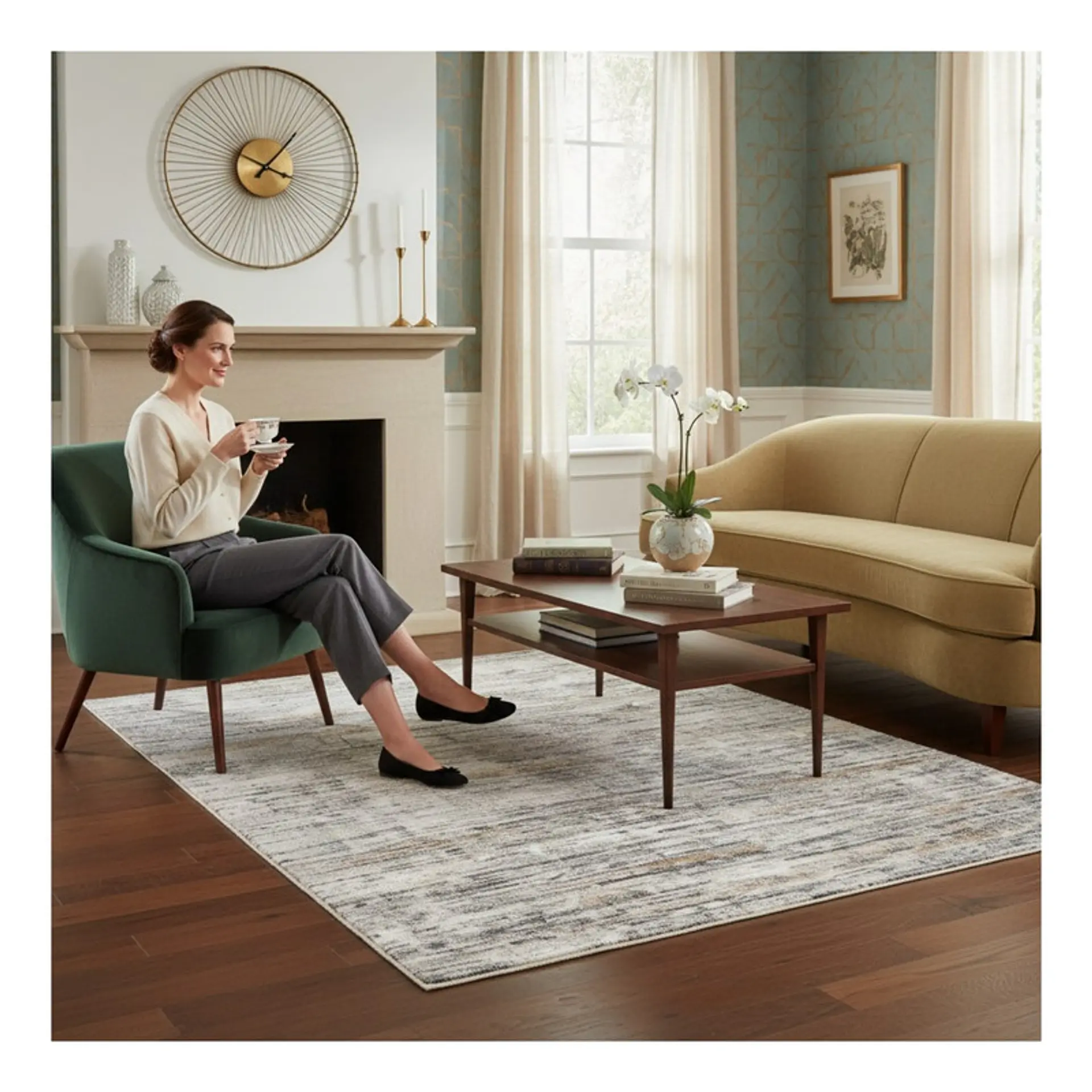 Alfombra Living Grande Estampada 150X200 cm Aksu 1