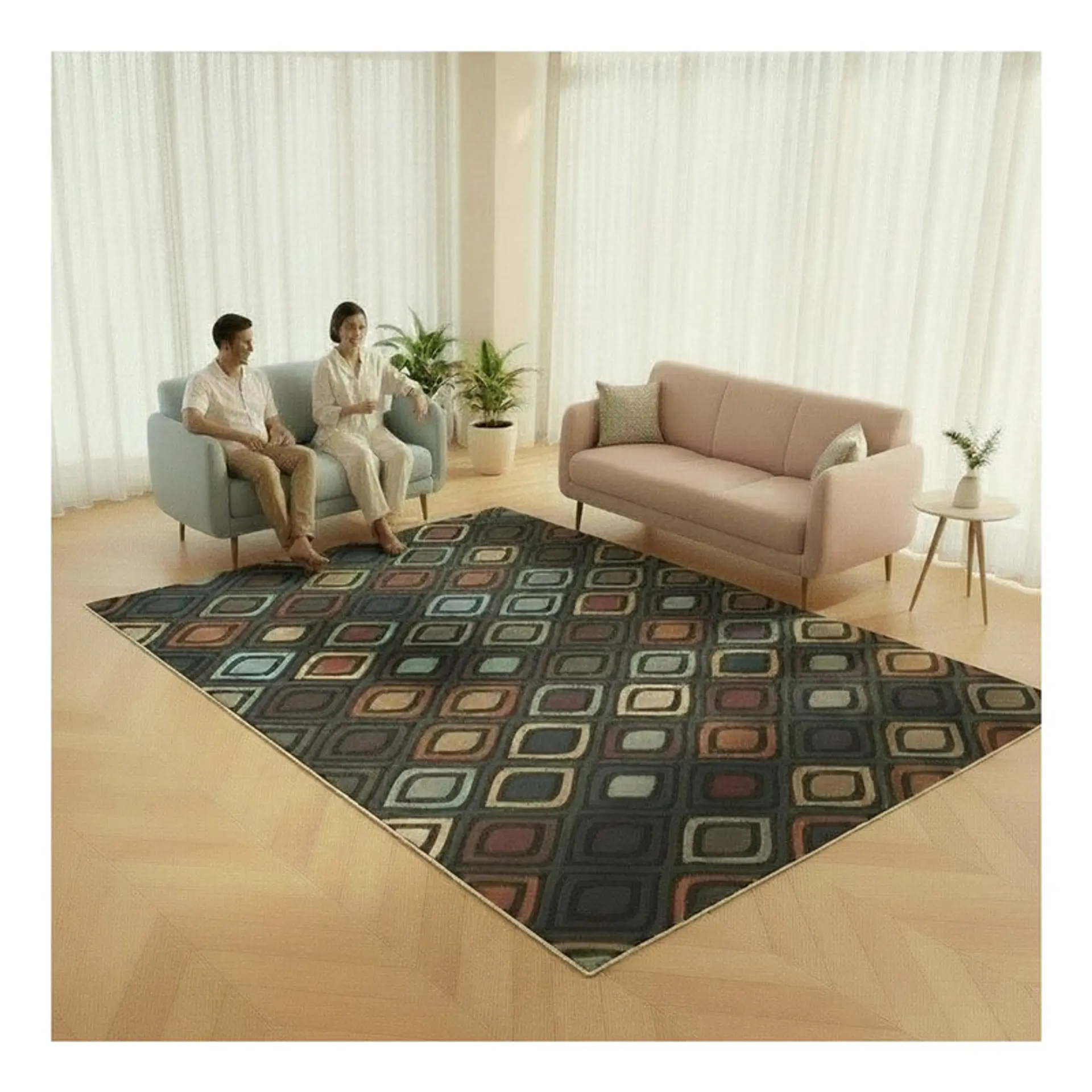 Alfombra Living Estampada 120X160 cm Praiano 1