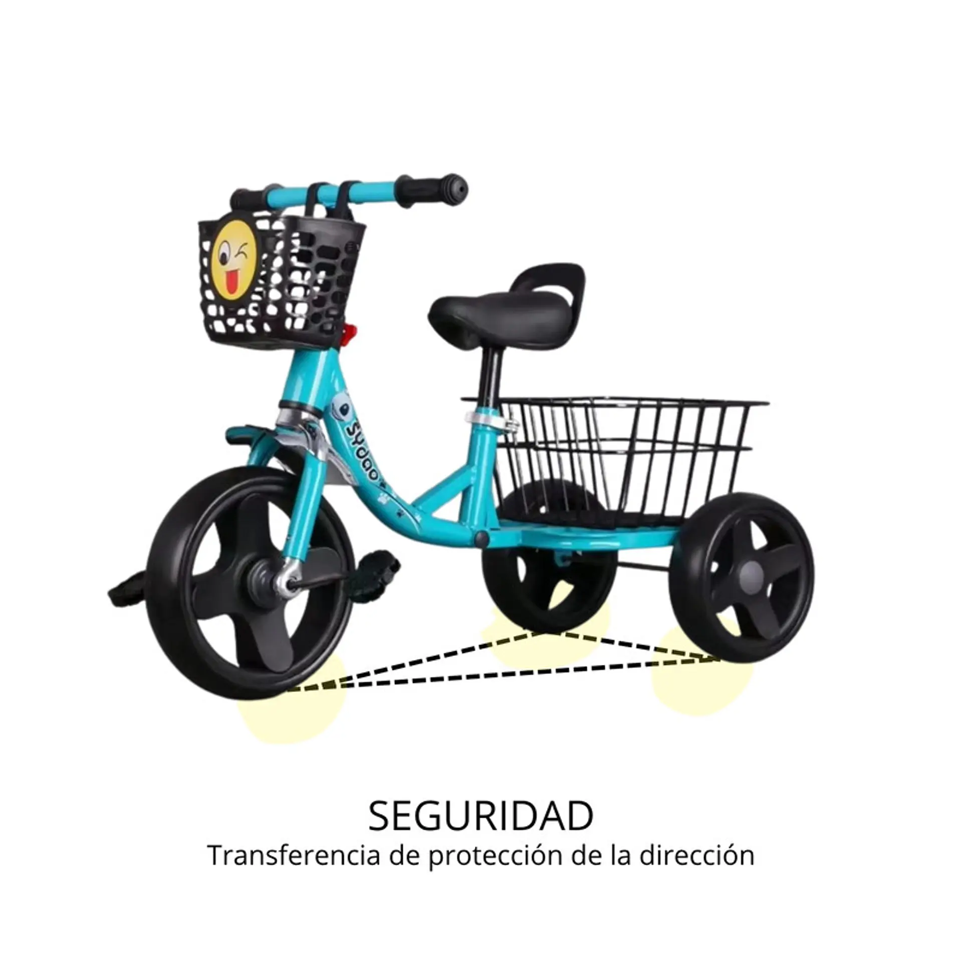 Triciclo Infantil Bici Canasto Metalico  Azul 4