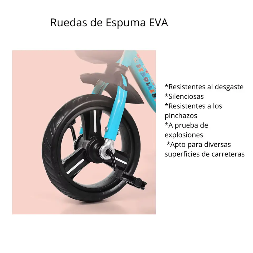 Triciclo Infantil Bici Canasto Metalico  Azul 5