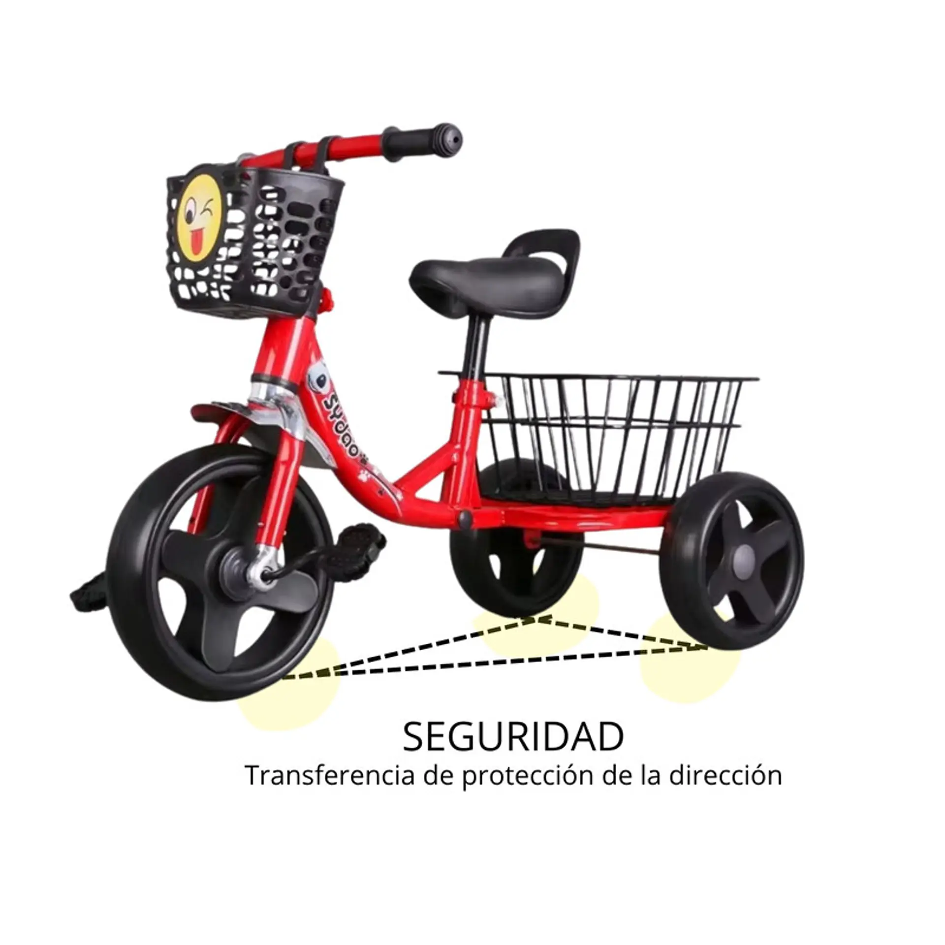 Triciclo Infantil Bici Canasto Metalico  Rojo 4