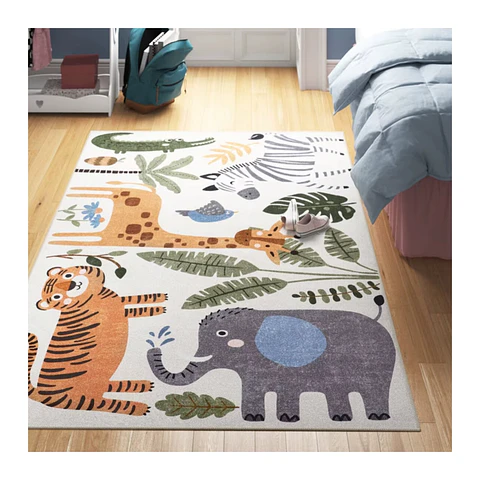 Alfombra Infantil Estampada 80x120 cm Jungla