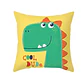 Funda Cojin 45x45 Dinosaurio Verde Amarillo Lino Poly - Miniatura 2