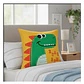 Funda Cojin 45x45 Dinosaurio Verde Lino Poly  - Miniatura 1