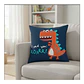 Funda Cojin Infantil 45x45 Dinosaurio Rojo Lino Poly - Miniatura 1