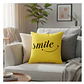 Funda Cojin 45x45 Decorativo Smile Amarillo Lino Poly - Miniatura 1