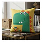 Funda Cojin 45x45 Dinosaurio Verde Amarillo Lino Poly - Miniatura 1