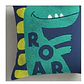 Funda Cojin 45x45 InfantilDinosaurio Turquesa Azul Lino Poly - Miniatura 5