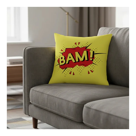 Funda Cojin 45x45 Decorativo BAM Amarillo Lino Poly