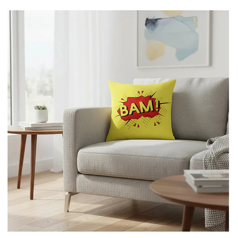 Funda Cojin 45x45 Decorativo BAM Amarillo Lino Poly