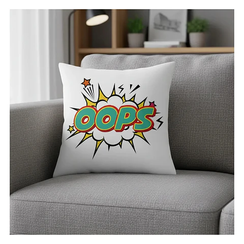 Funda Cojin 45x45 Decorativo OOPS Blanco Lino Poly