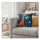 Funda Cojin 45x45 Infantil Dinosaurio Rojo Azul Lino Poly - Miniatura 1