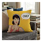 Funda Cojin 45x45 Decorativo Pop Art OMG Amarillo Lino poly - Miniatura 2