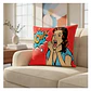 Funda Cojin 45x45 Decorativo Pop Art WOW Rojo Lino poly  - Miniatura 1