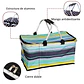 Bolso Termico Plegable Rayas Azul Cooler Canasta Picnic - Miniatura 6