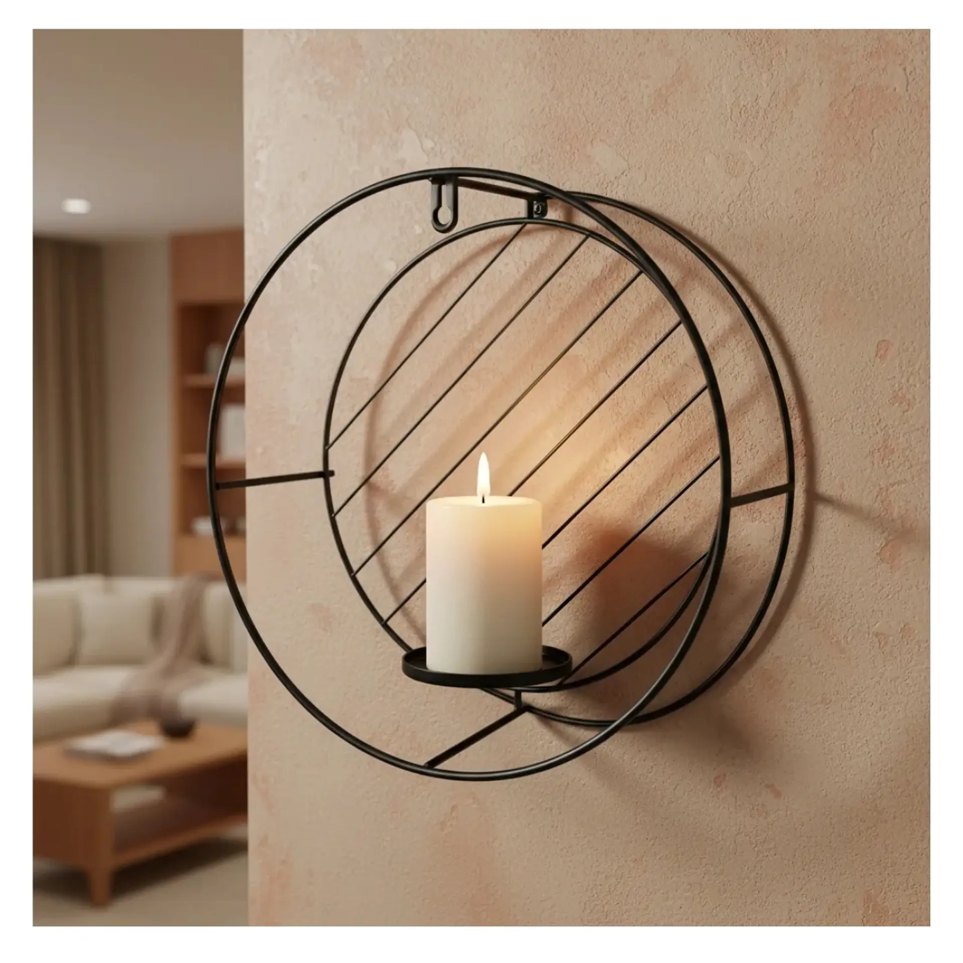 Repisa Flotante Porta Macetero Porta Vela Deco 24cm Circulo 6