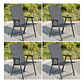 Set 4 Sillas Plegables Terraza Apoyabrazos  Jardin Exterior - Miniatura 1
