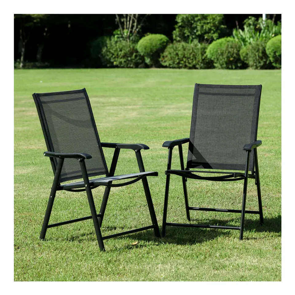 Set 4 Sillas Plegables Terraza Apoyabrazos  Jardin Exterior 2
